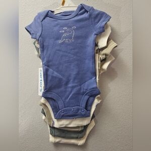 NWT Carter's 5 Pack Dinosaur Baby Boy Onesies Bodysuits Newborn Size 0 Mo